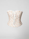Floral Lace-Up Corset Top