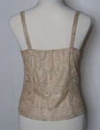 Taupe Lace Cami with Brooch Detail