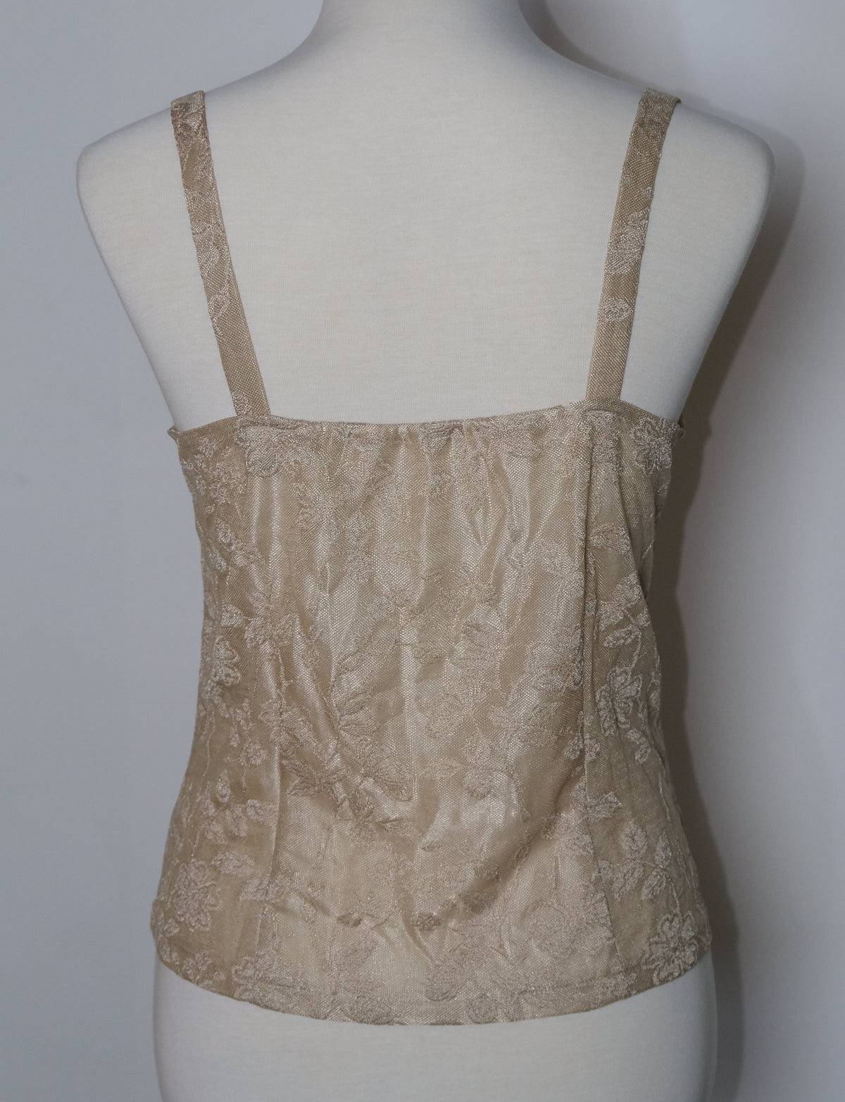 Taupe Lace Cami with Brooch Detail