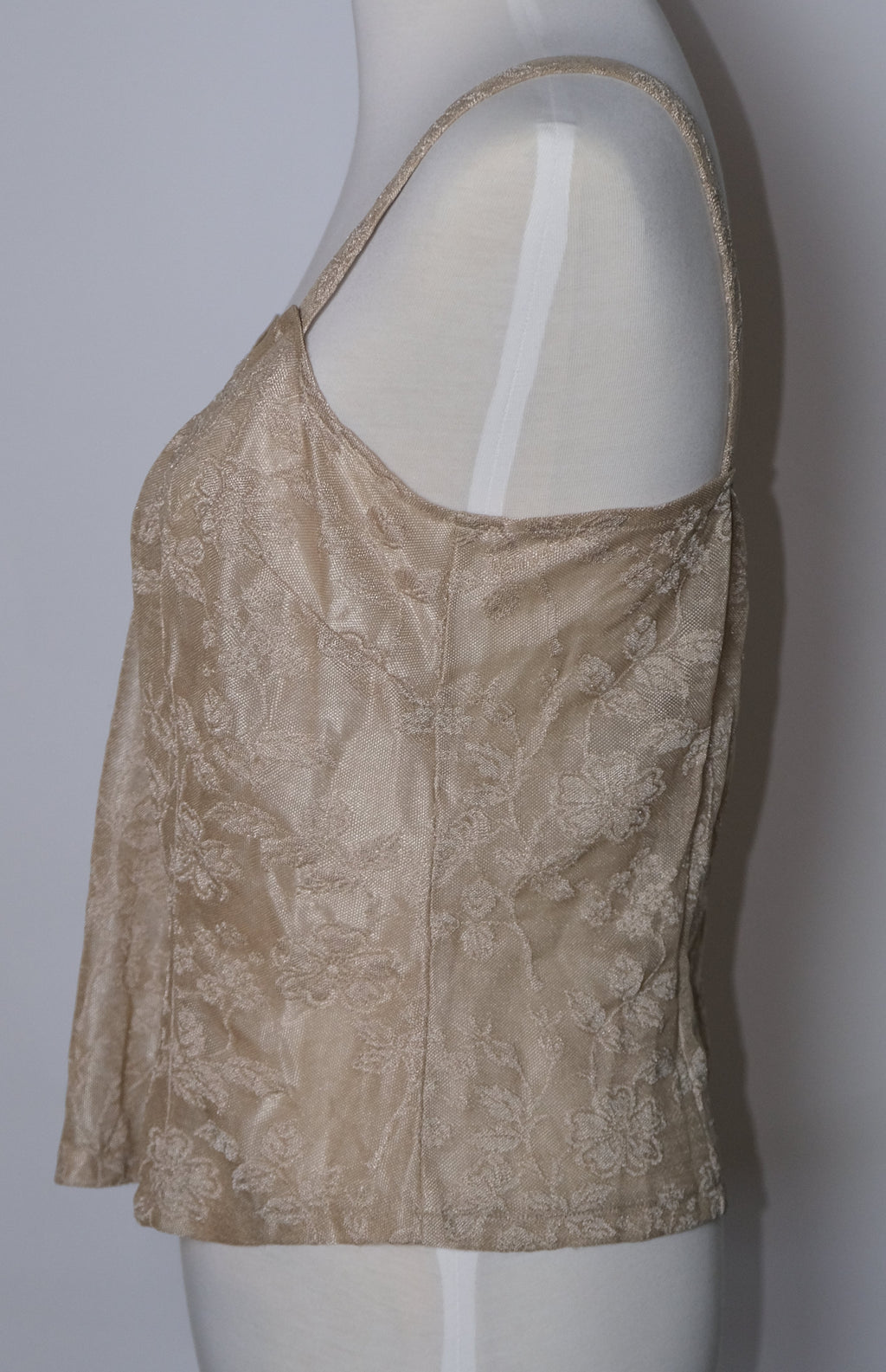 Taupe Lace Cami with Brooch Detail
