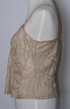 Taupe Lace Cami with Brooch Detail