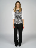 Mixed Animal Print B&W Top