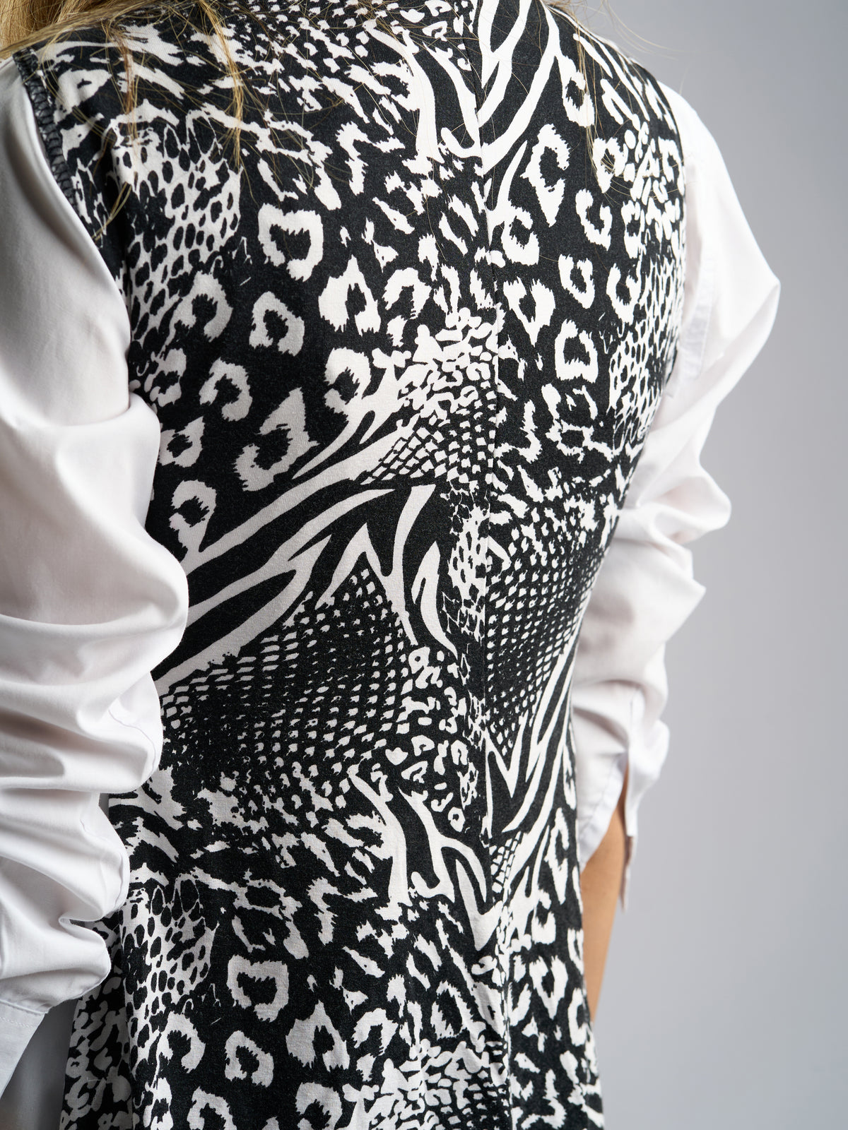 Mixed Animal Print B&W Top