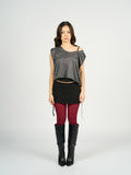 Metallic Knit Wide Neck Top