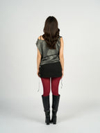 Metallic Knit Wide Neck Top